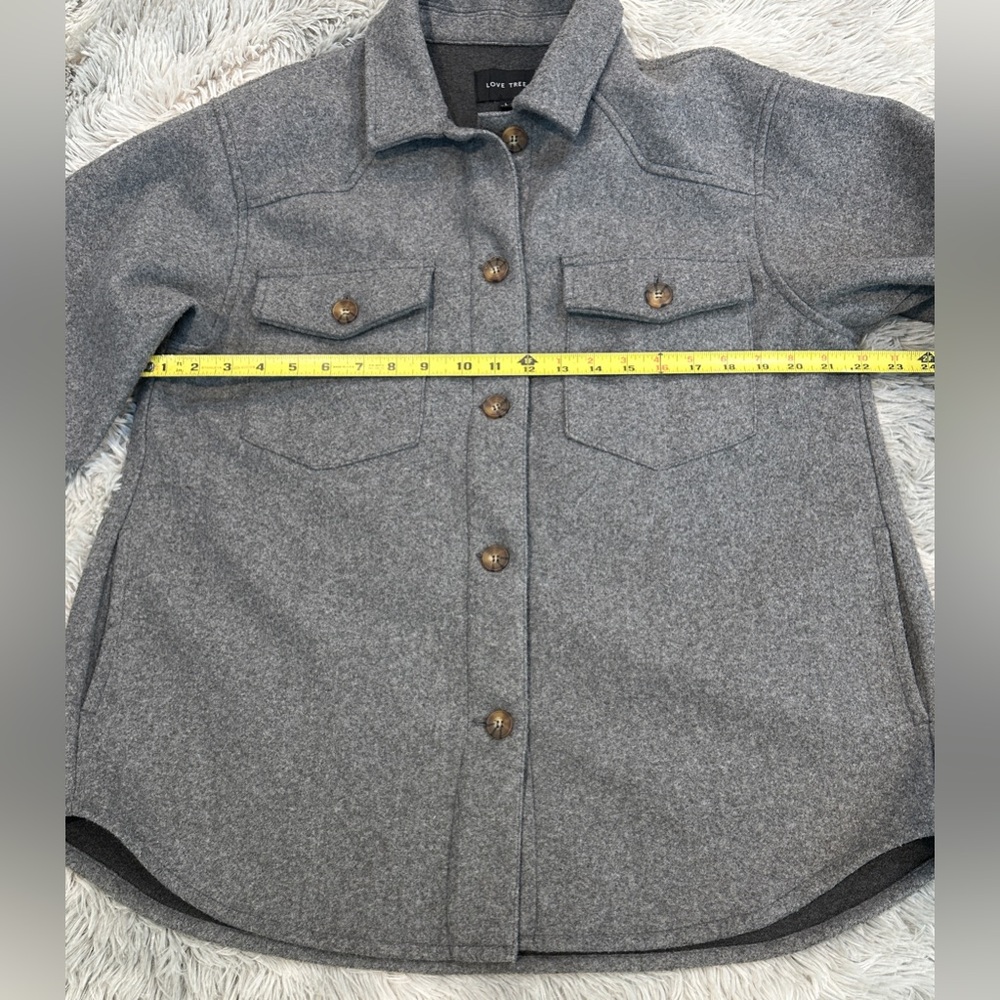 Love Tree Charcoal Gray Shacket - Picture 2 of 8
